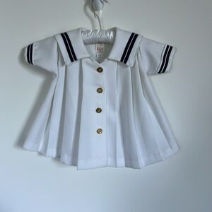 Vintage 1960s/1970s baby girl nautical sailor dress size 18 months made in USA